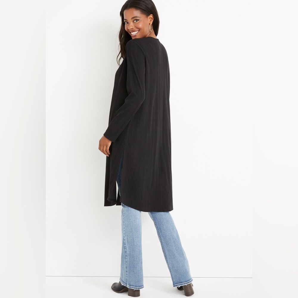 LOVE NATION LONG SLEEVE DUSTER CARDIGAN - BLACK SIZE 3XL (NEW WITH TAGS) A19 - Picture 2 of 5